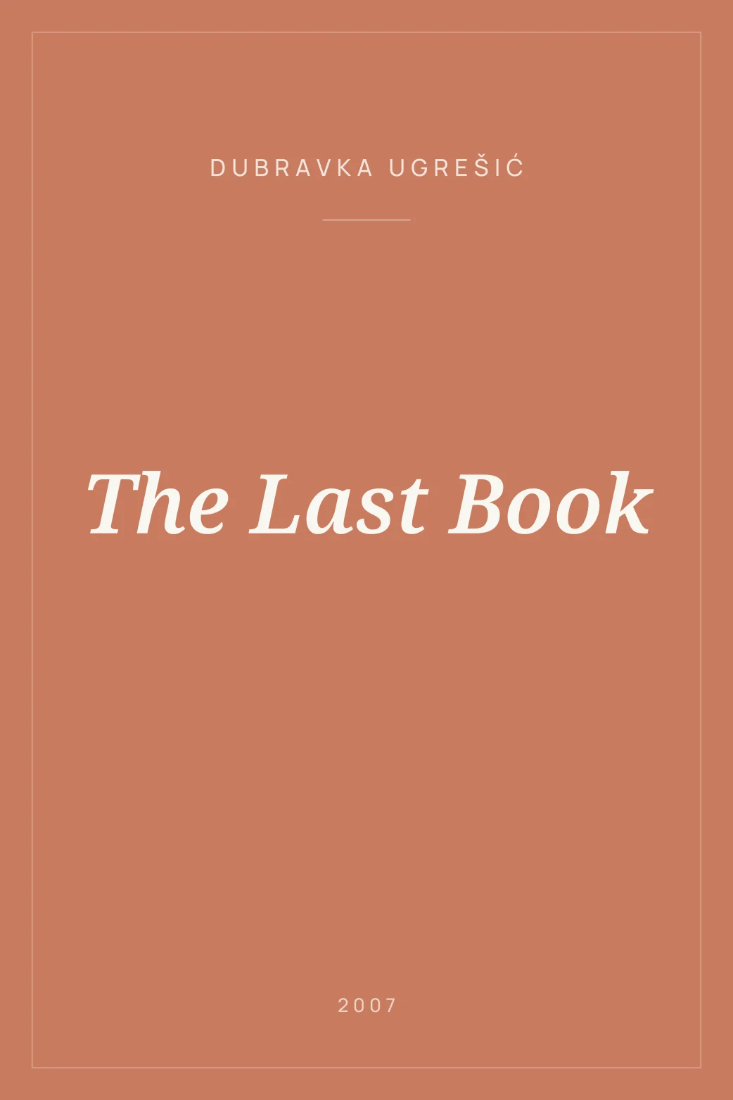 Portada de The Last Book