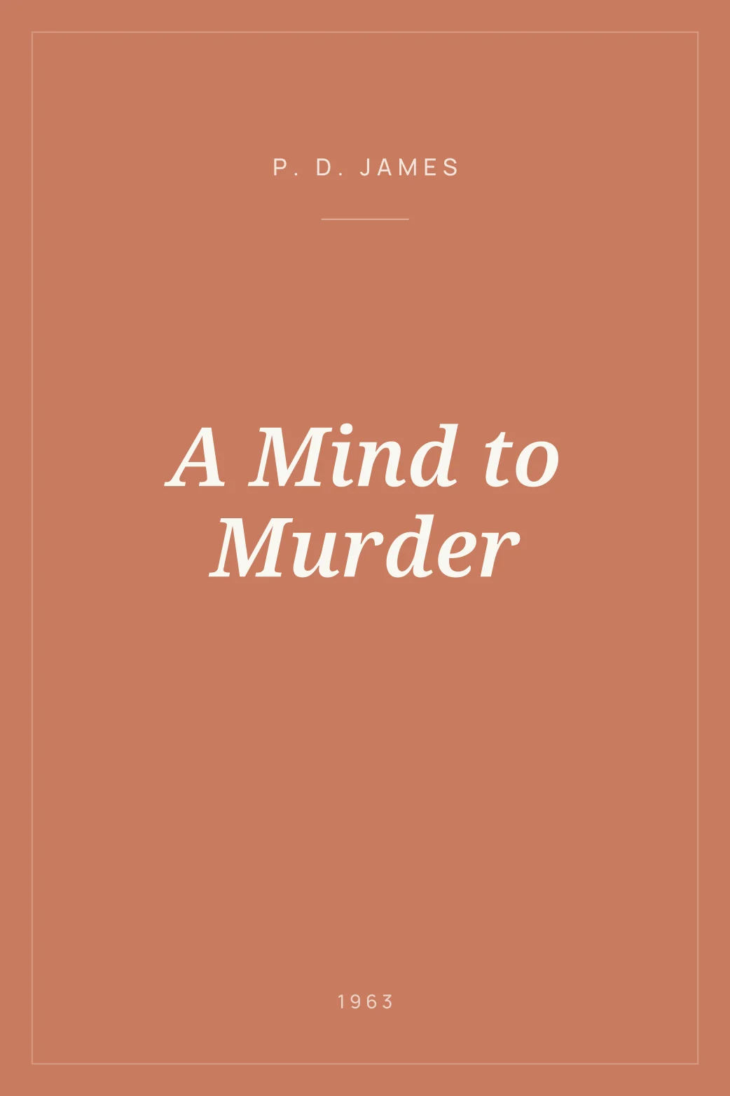 Portada de A Mind to Murder