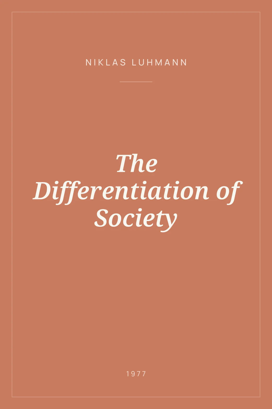 Portada de The Differentiation of Society