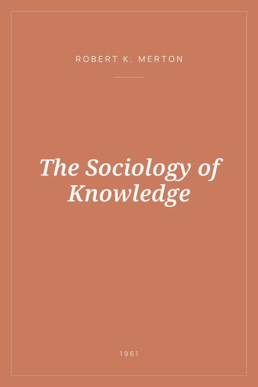 Portada de The Sociology of Knowledge