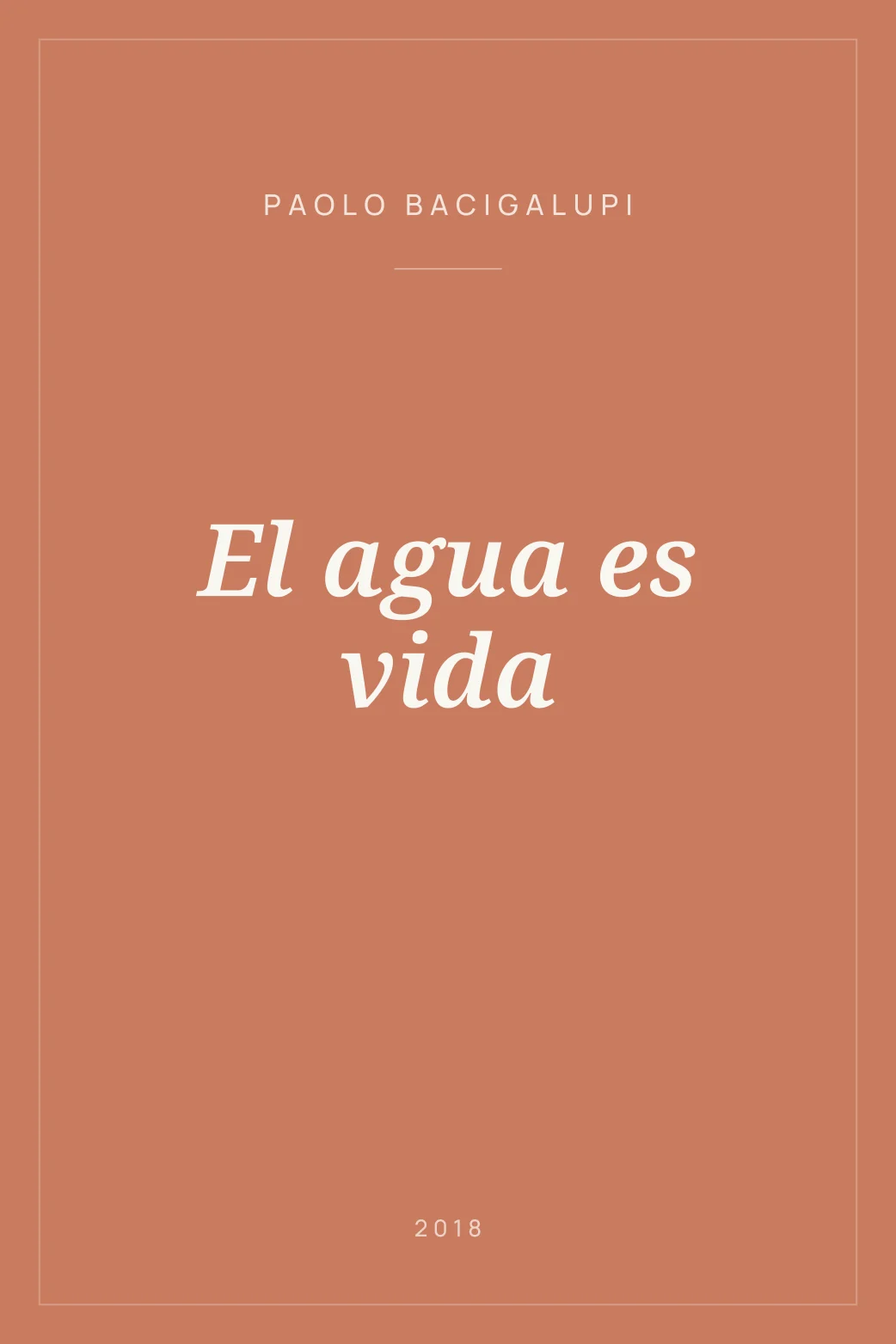 Portada de El agua es vida
