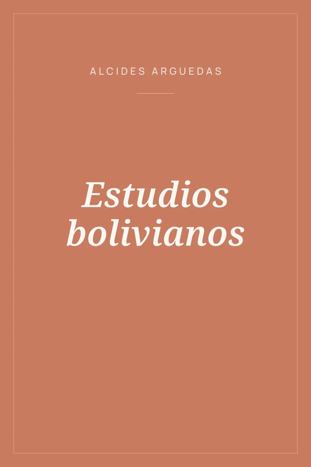 Portada de Estudios bolivianos