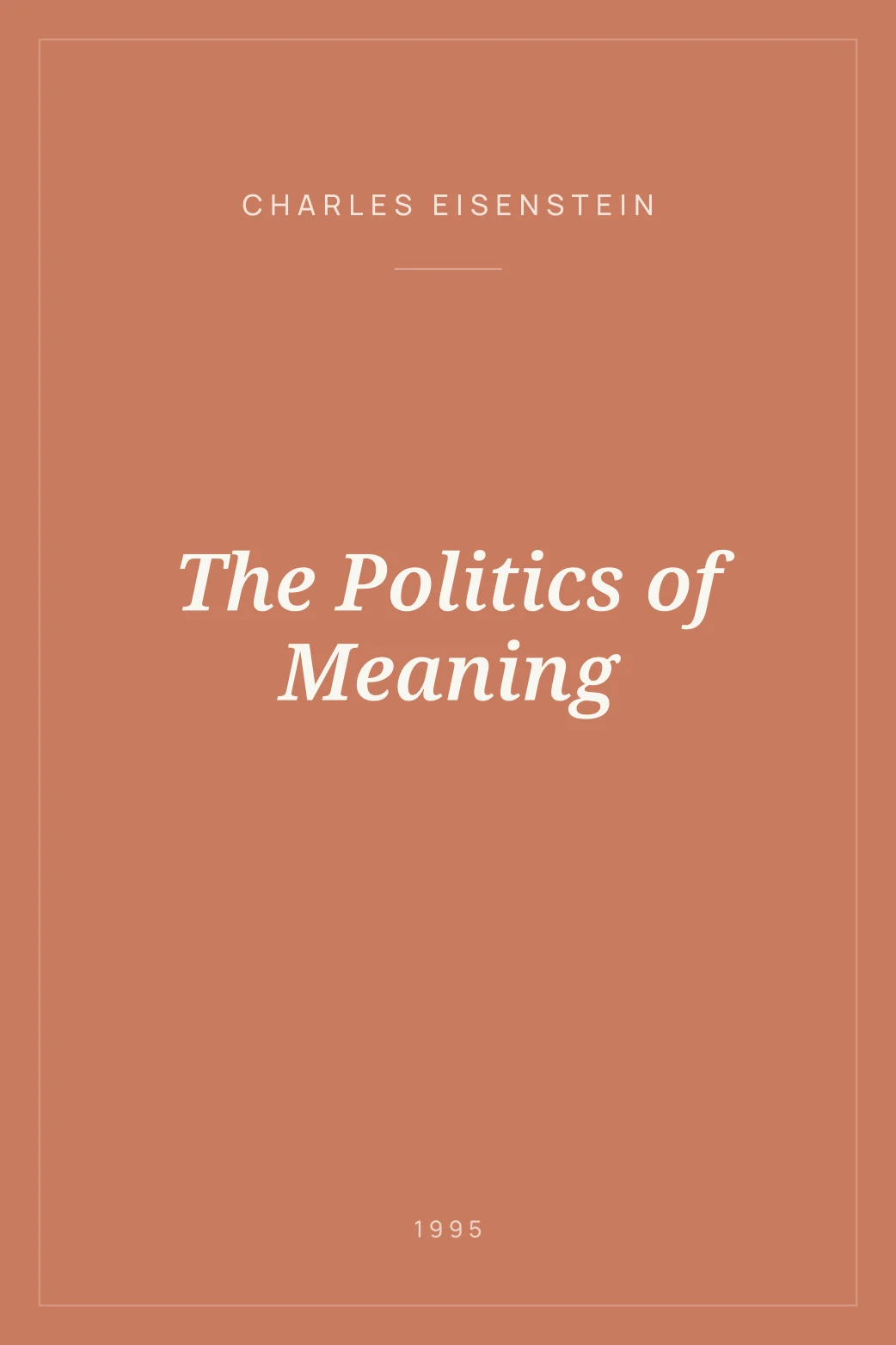 Portada de The Politics of Meaning
