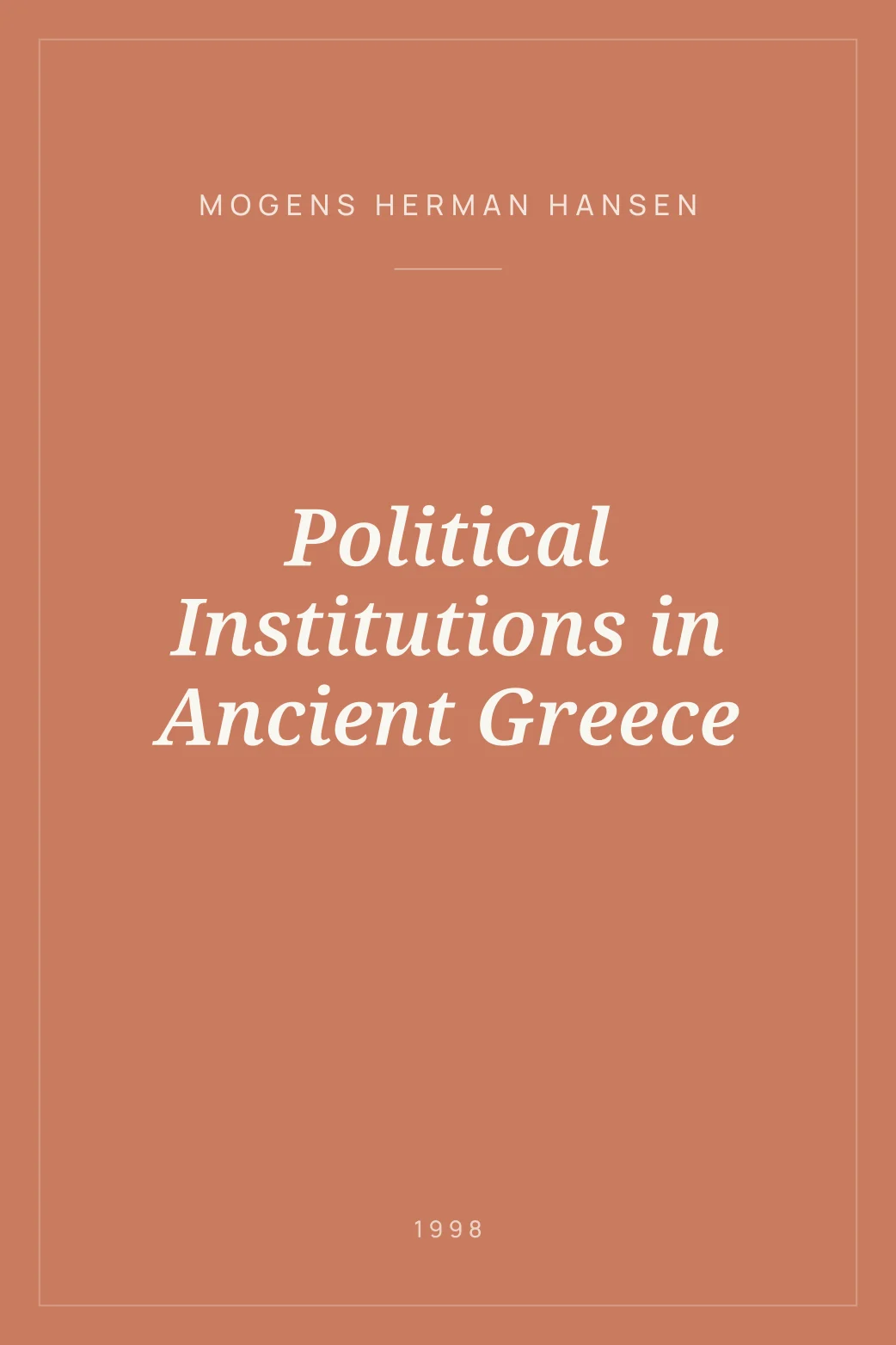 Portada de Political Institutions in Ancient Greece