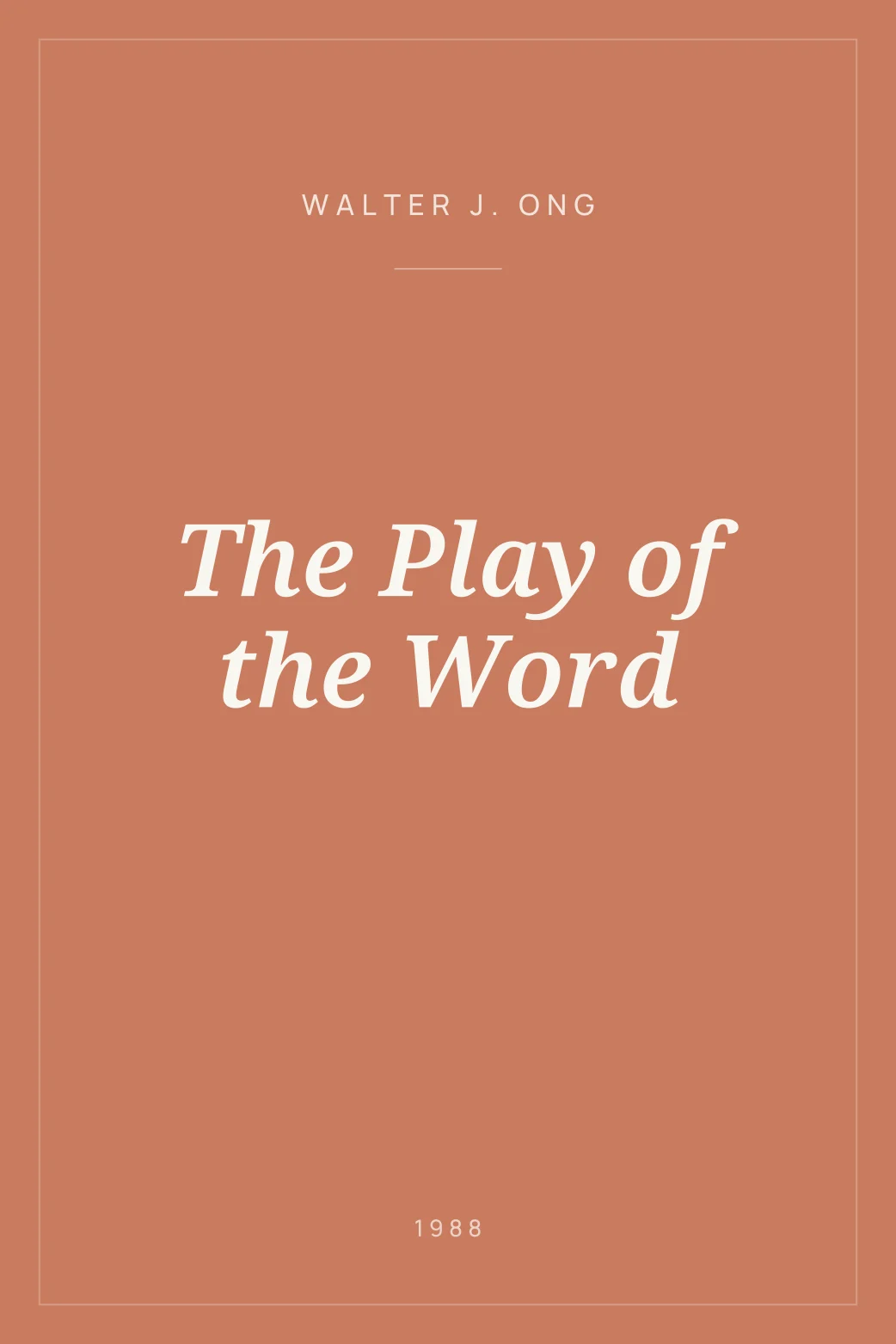 Portada de The Play of the Word