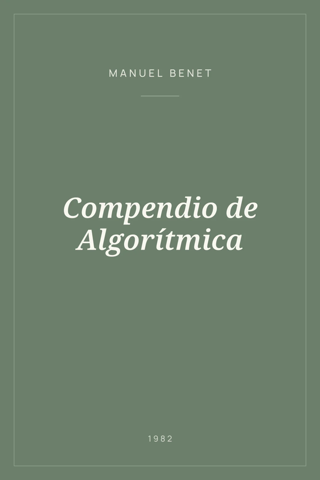 Portada de Compendio de Algorítmica