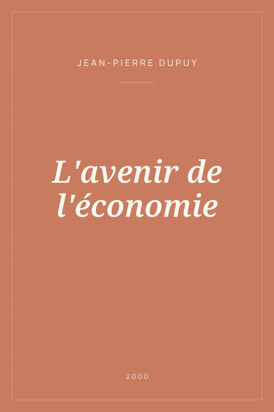 Portada de L'avenir de l'économie