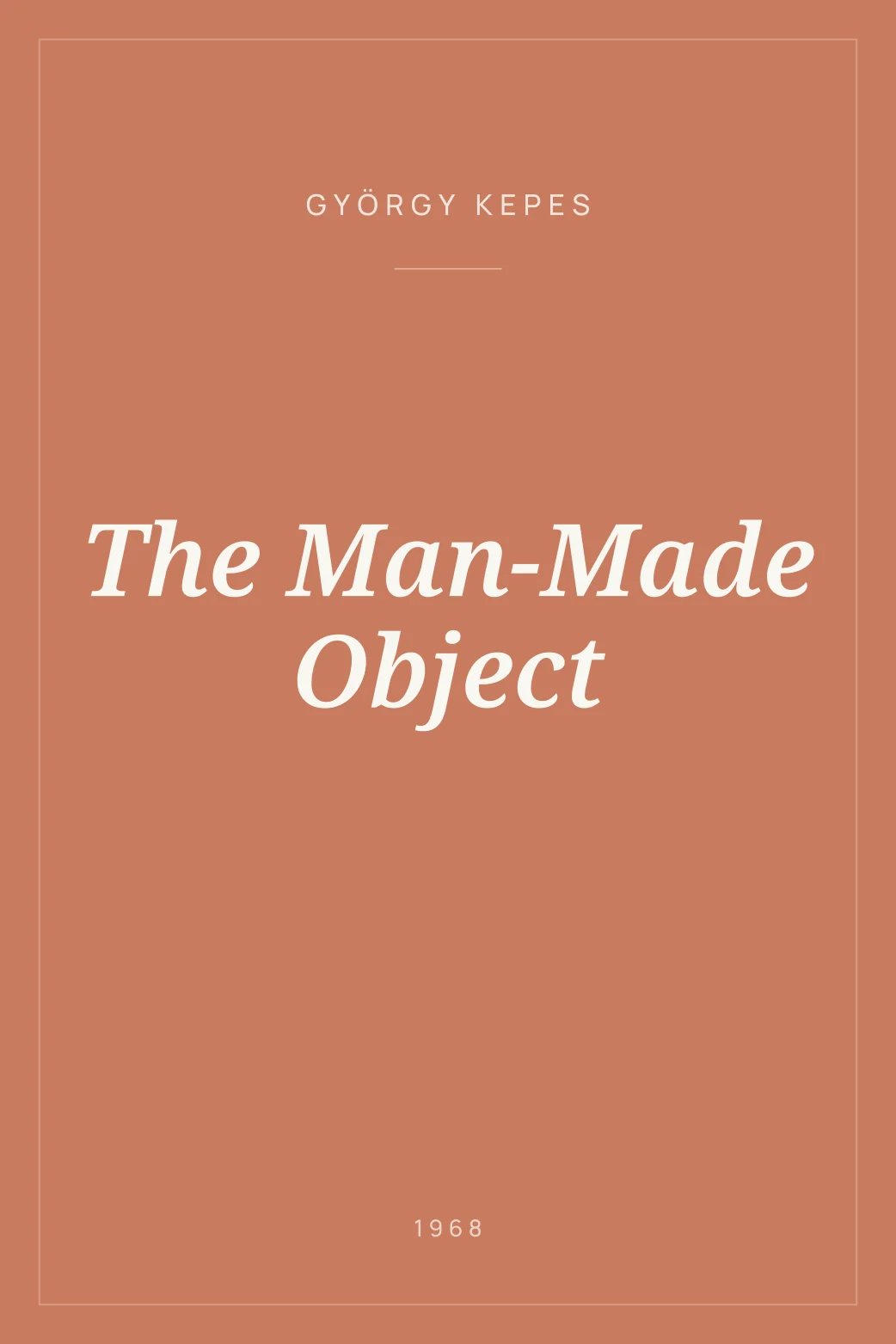 Portada de The Man-Made Object