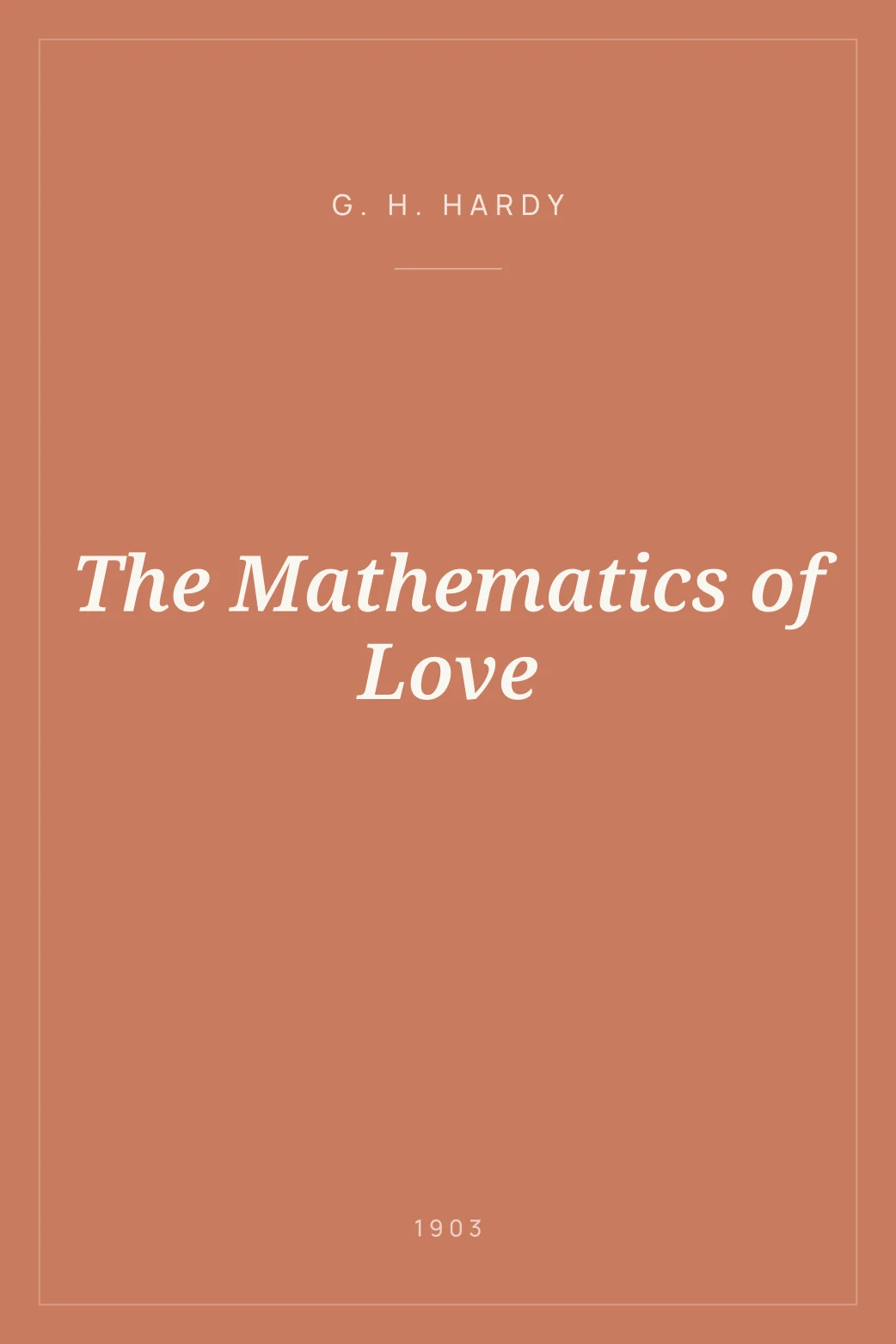 Portada de The Mathematics of Love