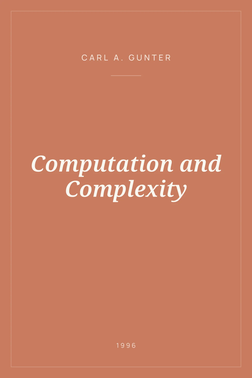 Portada de Computation and Complexity