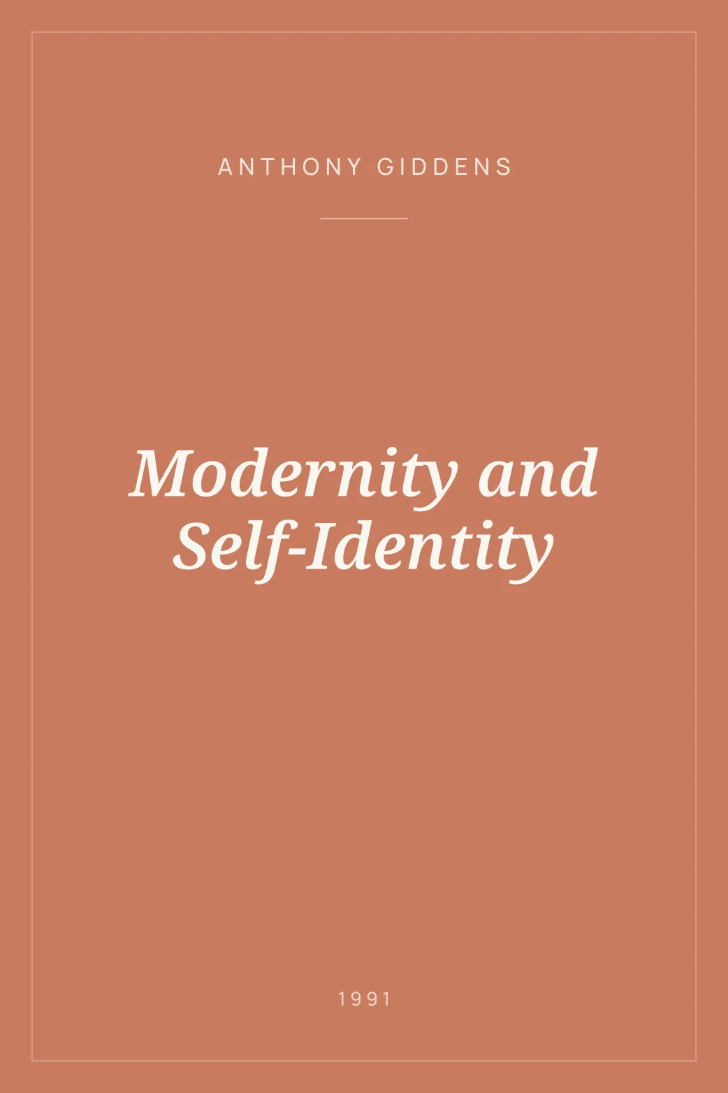 Portada de Modernity and Self-Identity