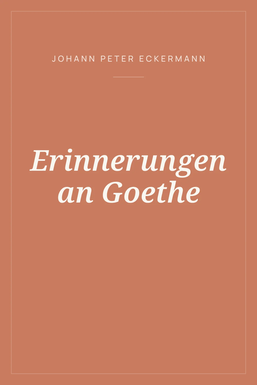 Portada de Erinnerungen an Goethe