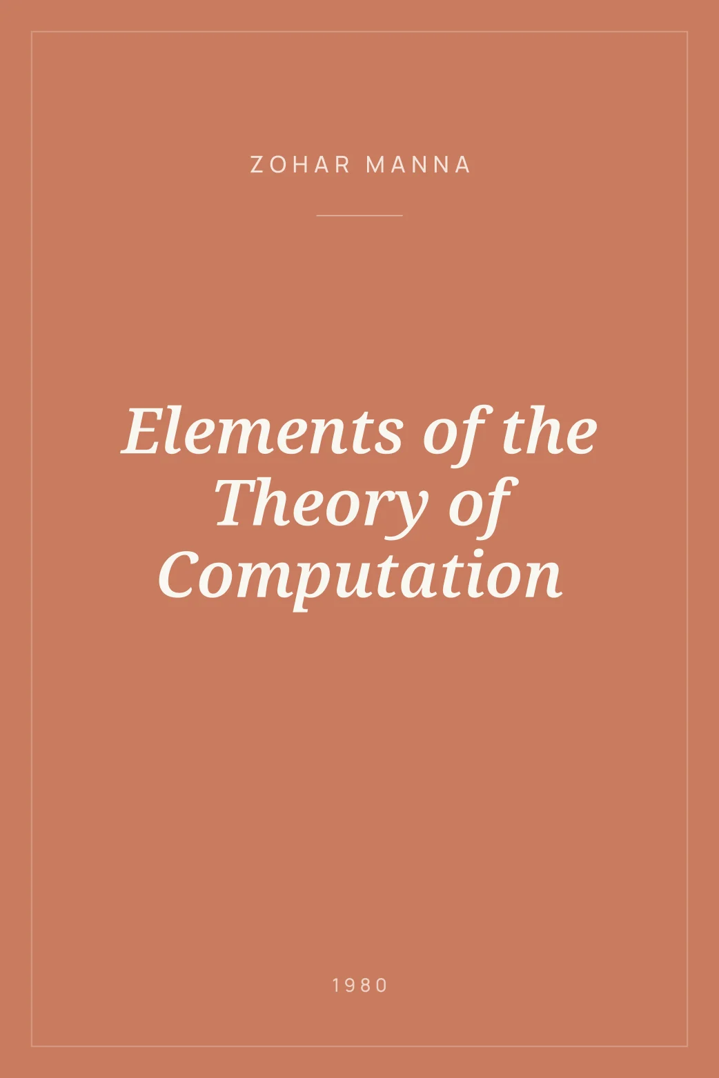 Portada de Elements of the Theory of Computation