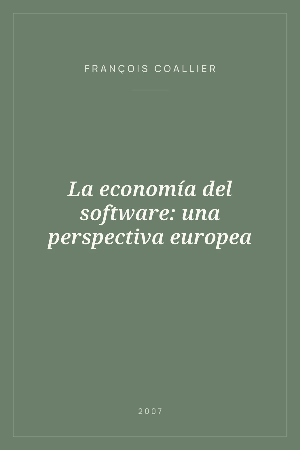 Portada de La economía del software: una perspectiva europea