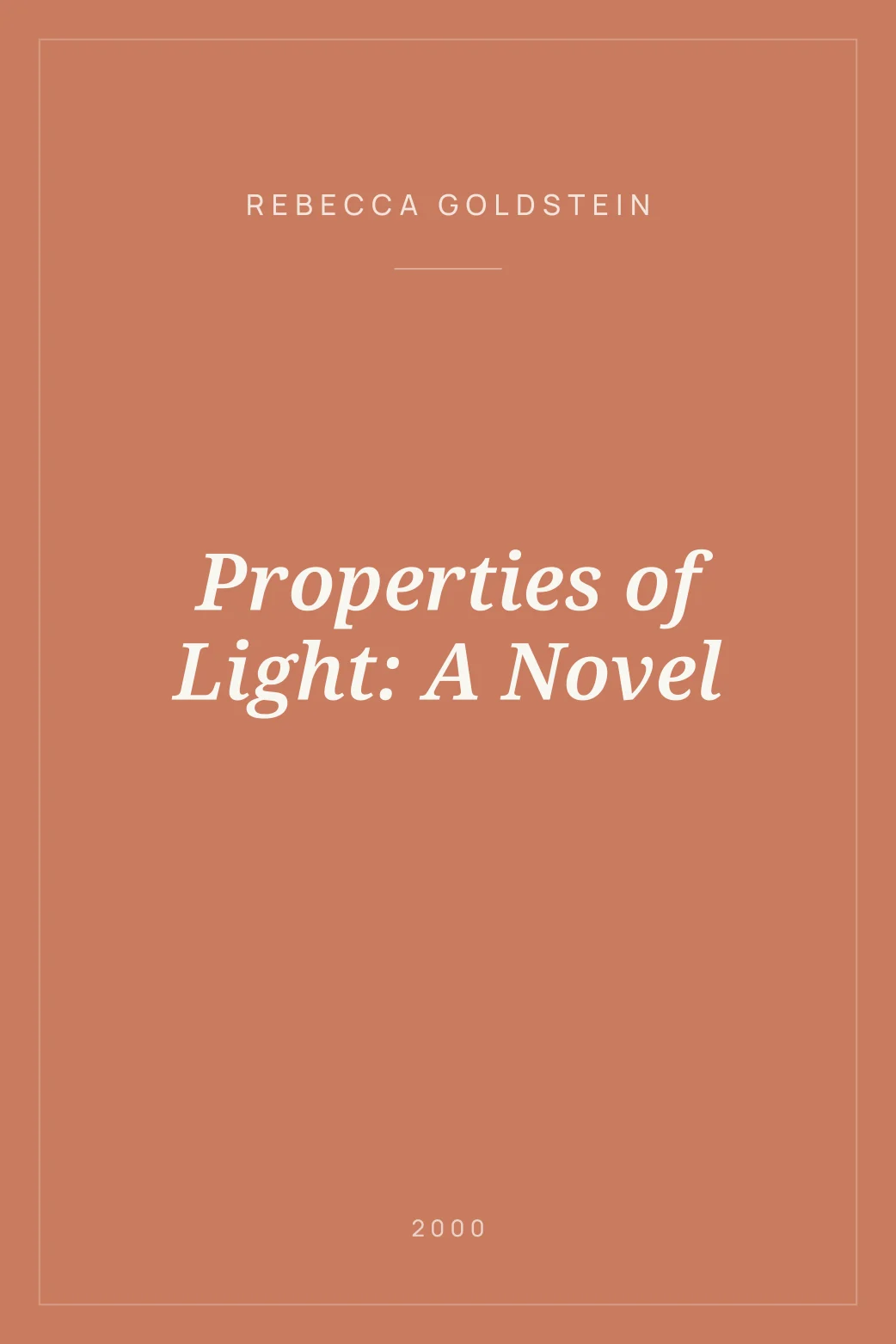 Portada de Properties of Light: A Novel
