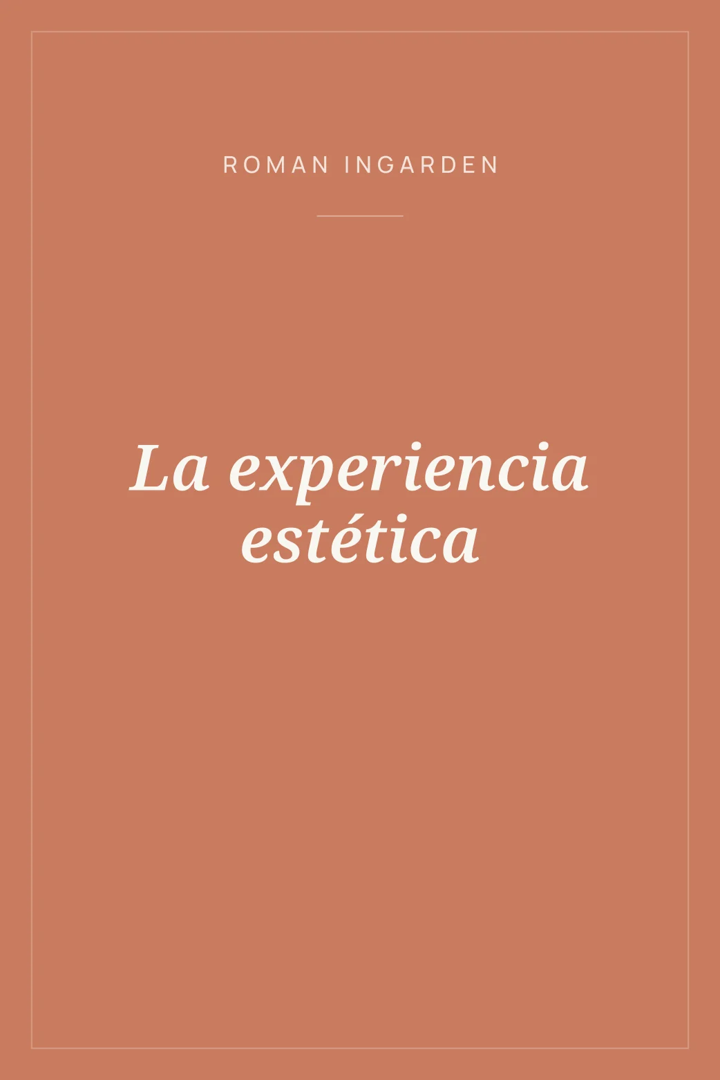 Portada de La experiencia estética