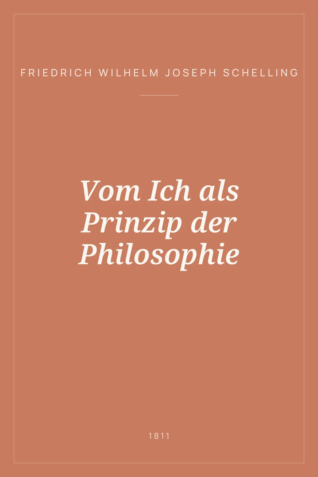Portada de Vom Ich als Prinzip der Philosophie