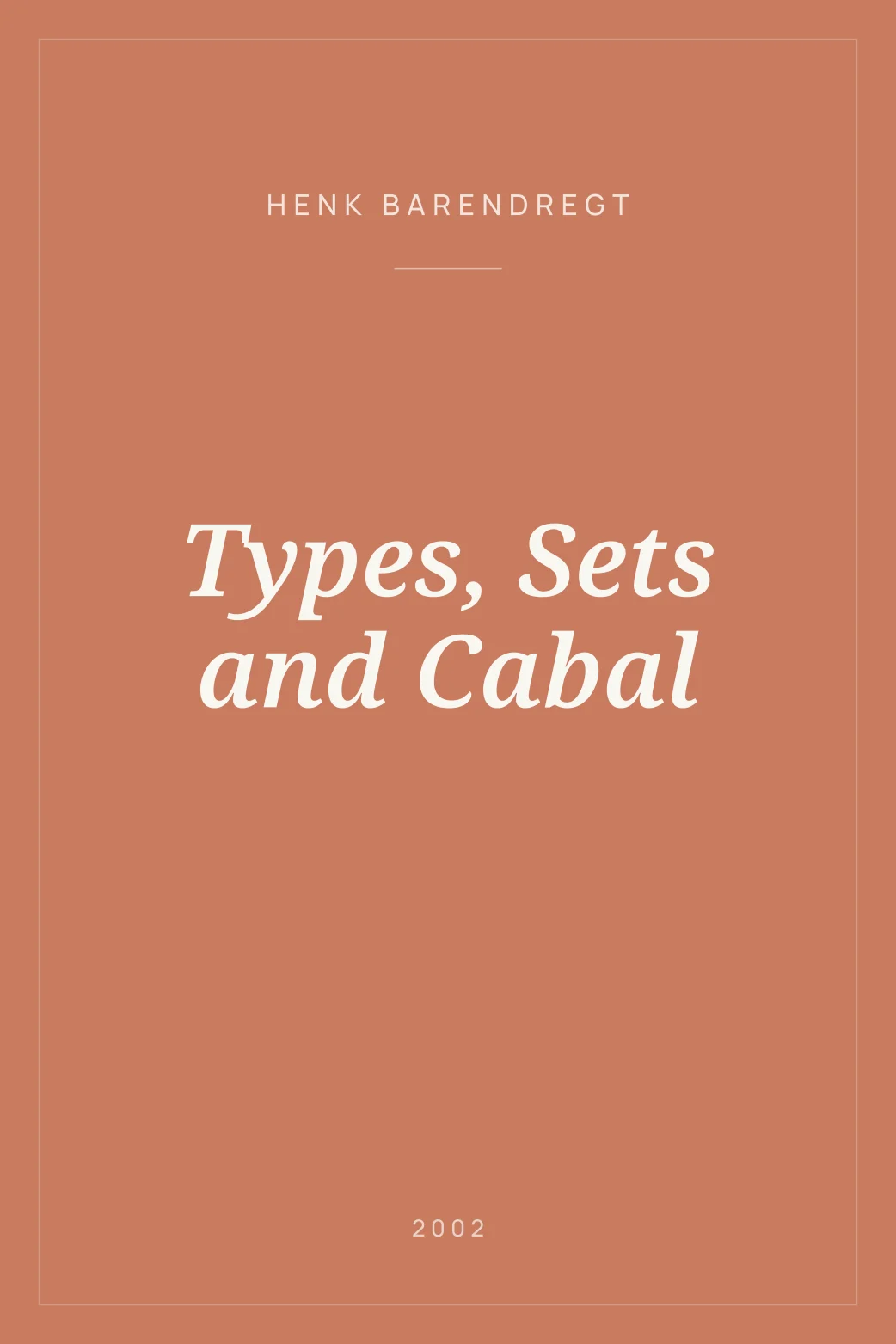 Portada de Types, Sets and Cabal