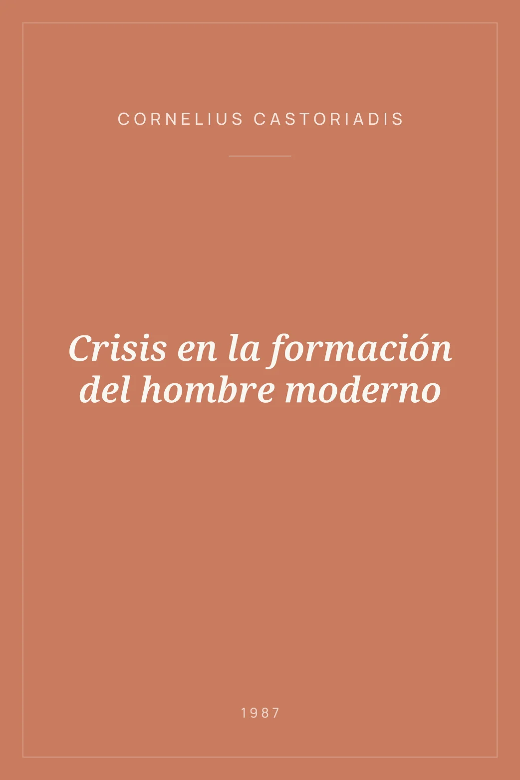 Portada de Crisis en la formación del hombre moderno
