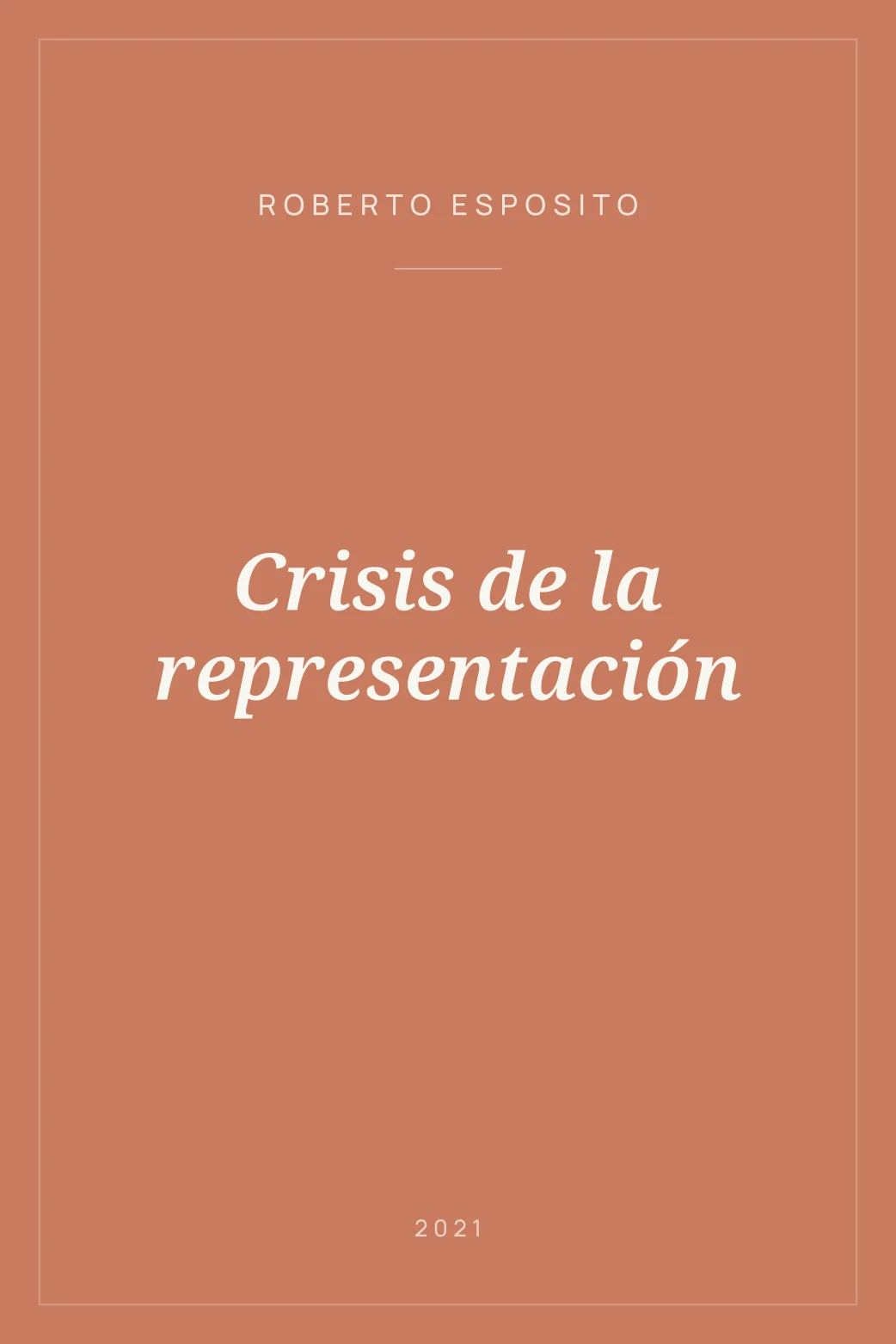 Portada de Crisis de la representación