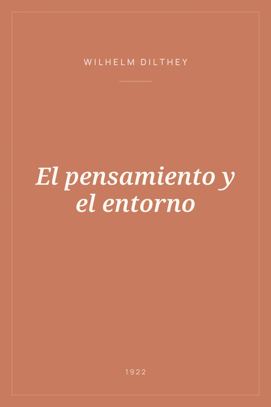 Portada de El pensamiento y el entorno