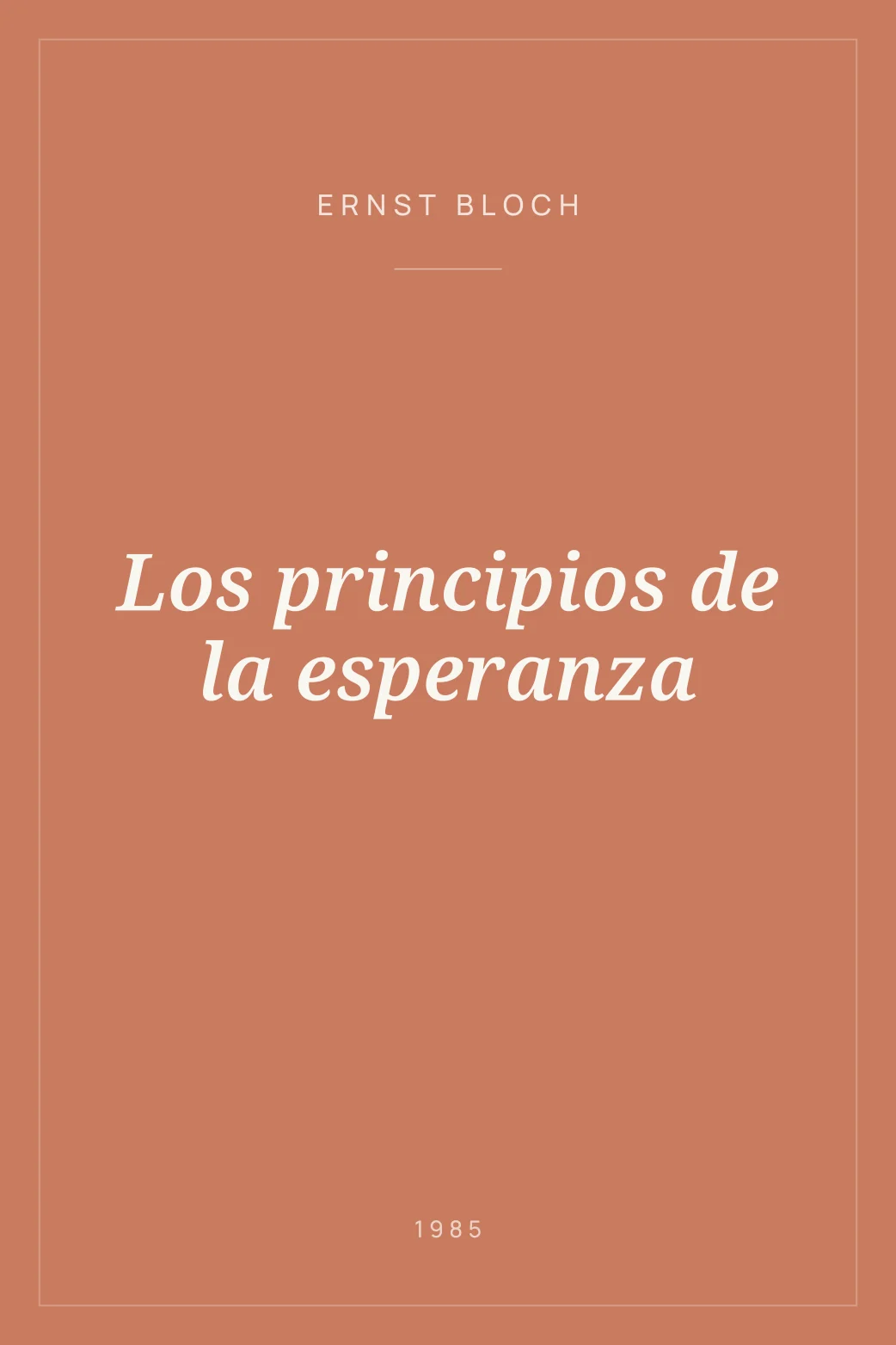 Portada de Los principios de la esperanza