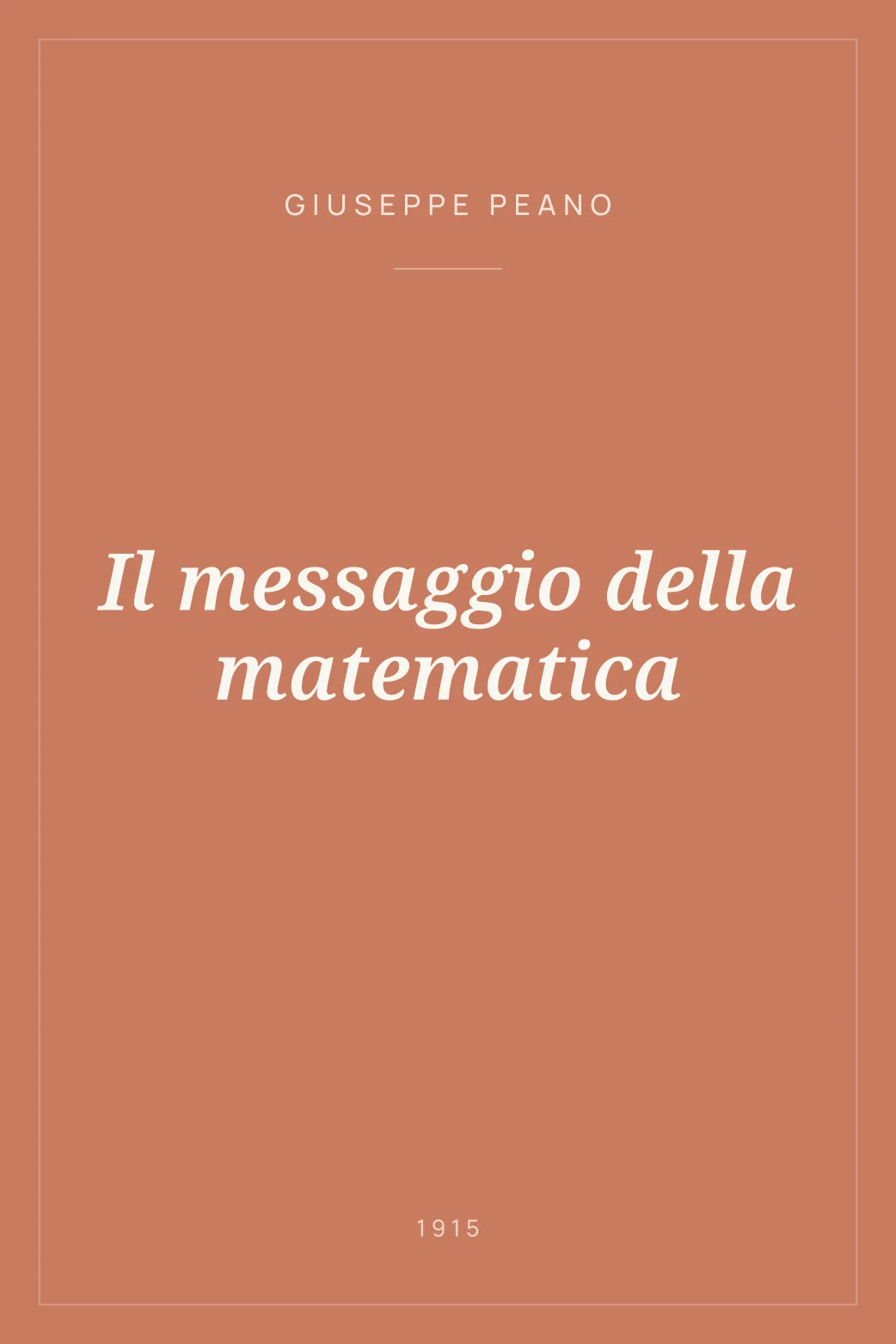 Portada de Il messaggio della matematica