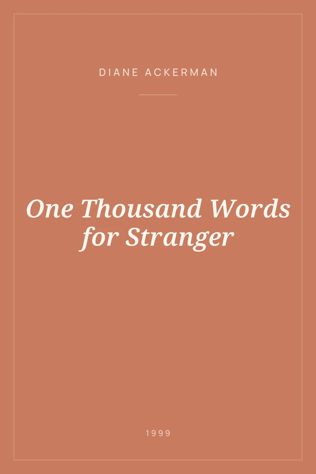 Portada de One Thousand Words for Stranger