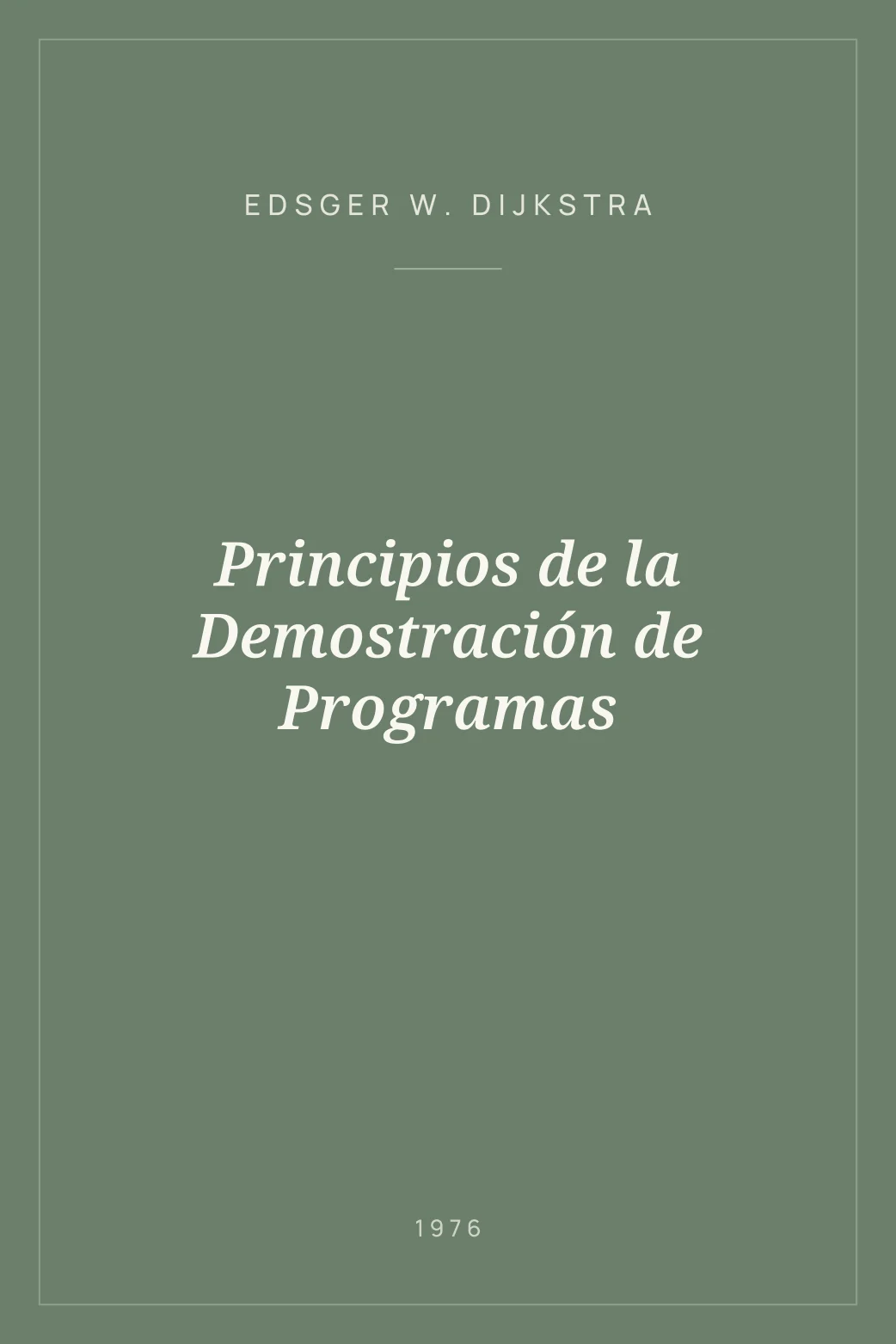 Portada de Principios de la Demostración de Programas