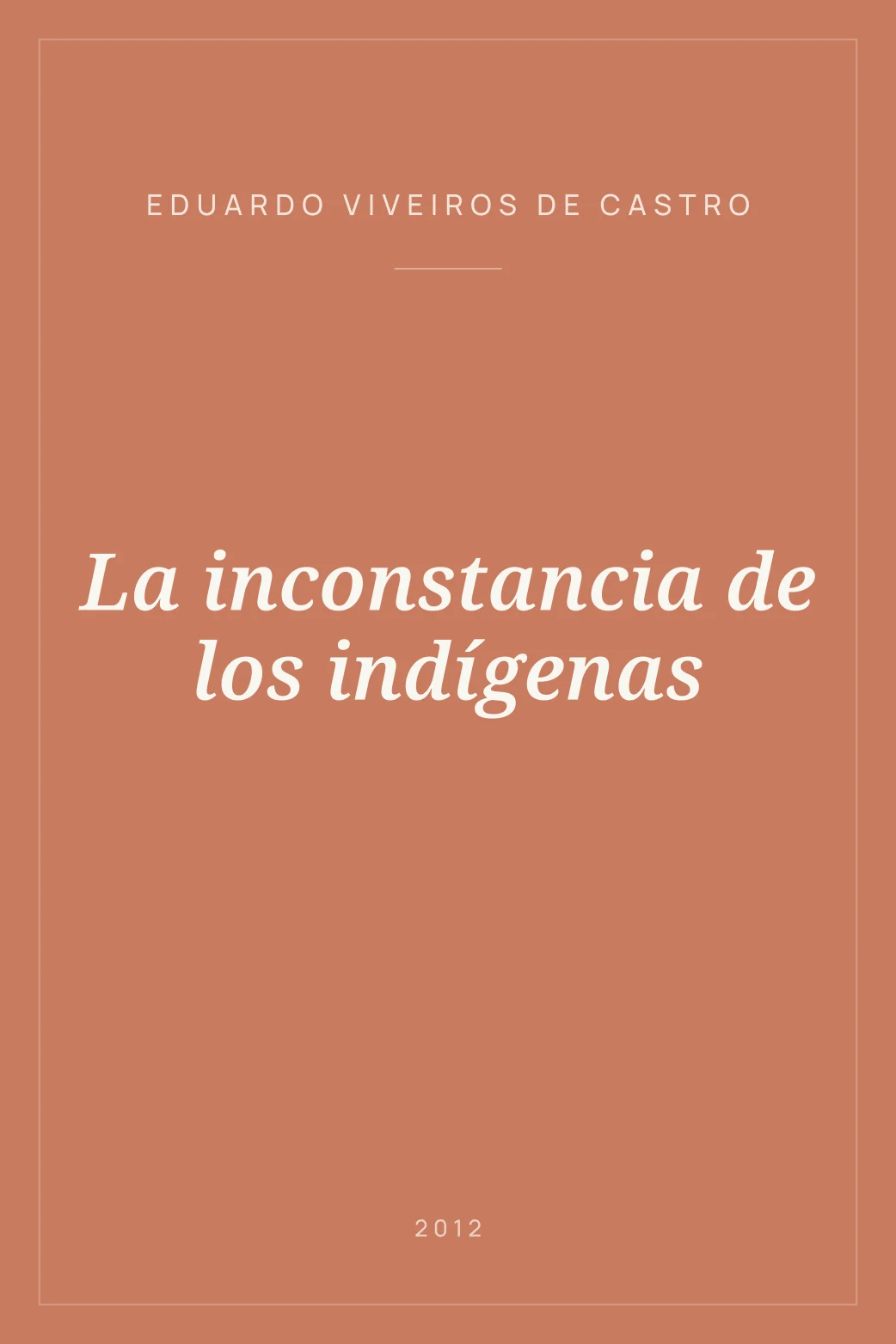 Portada de La inconstancia de los indígenas