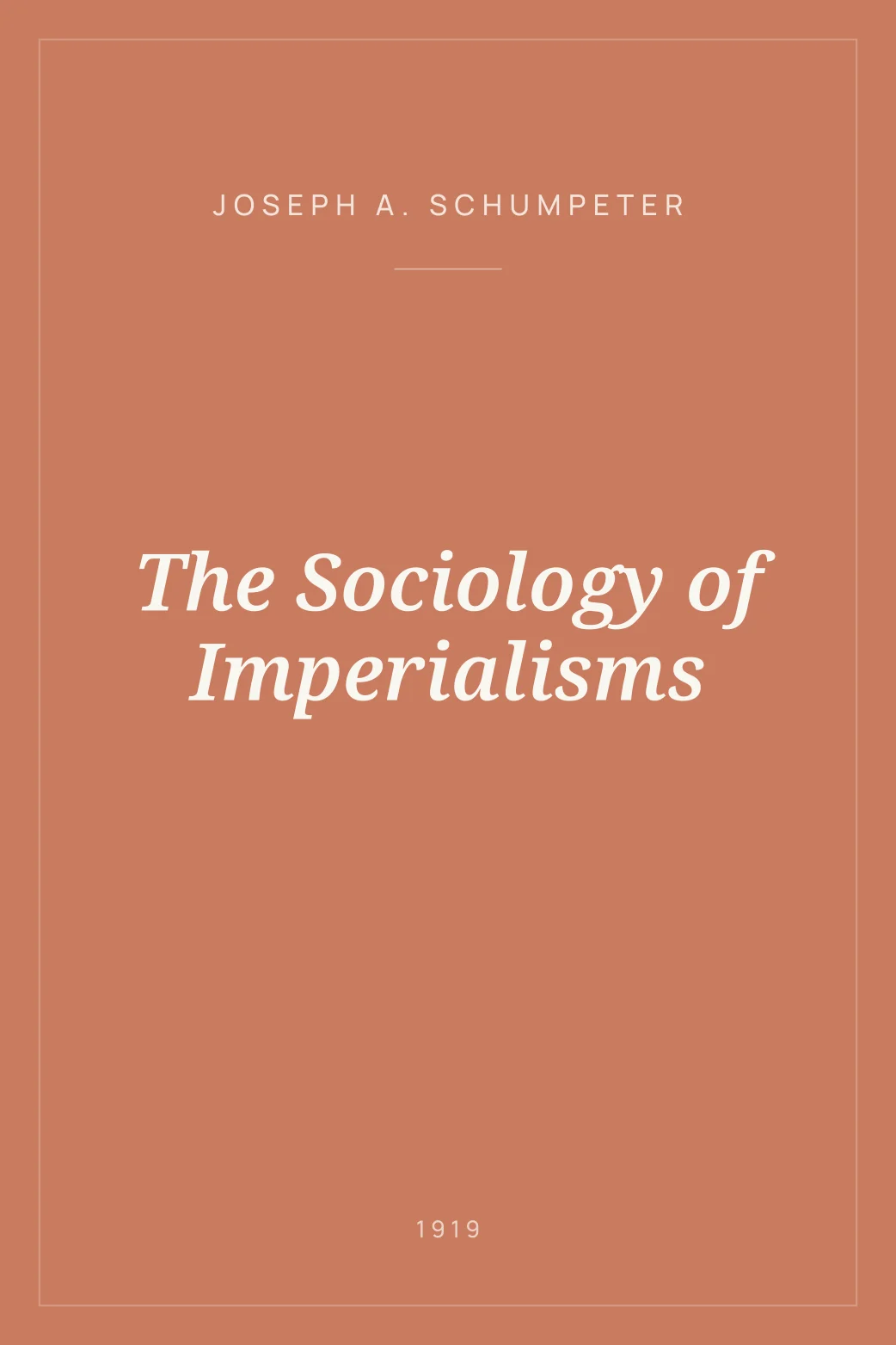 Portada de The Sociology of Imperialisms
