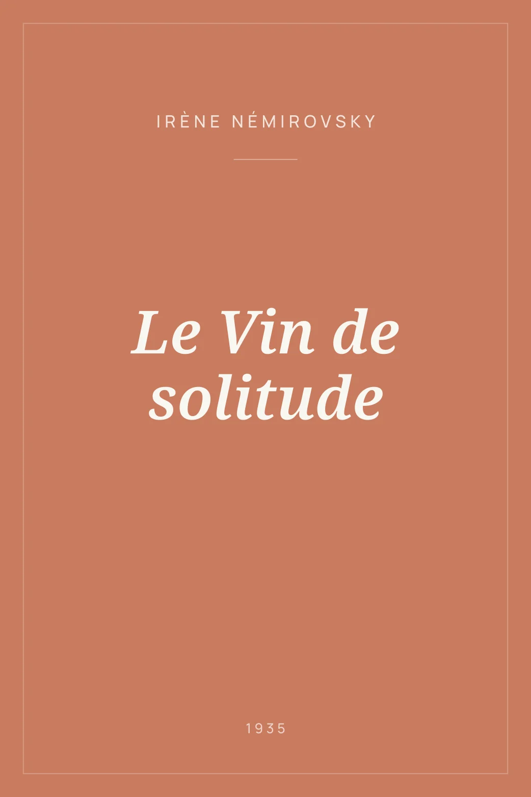Portada de Le Vin de solitude