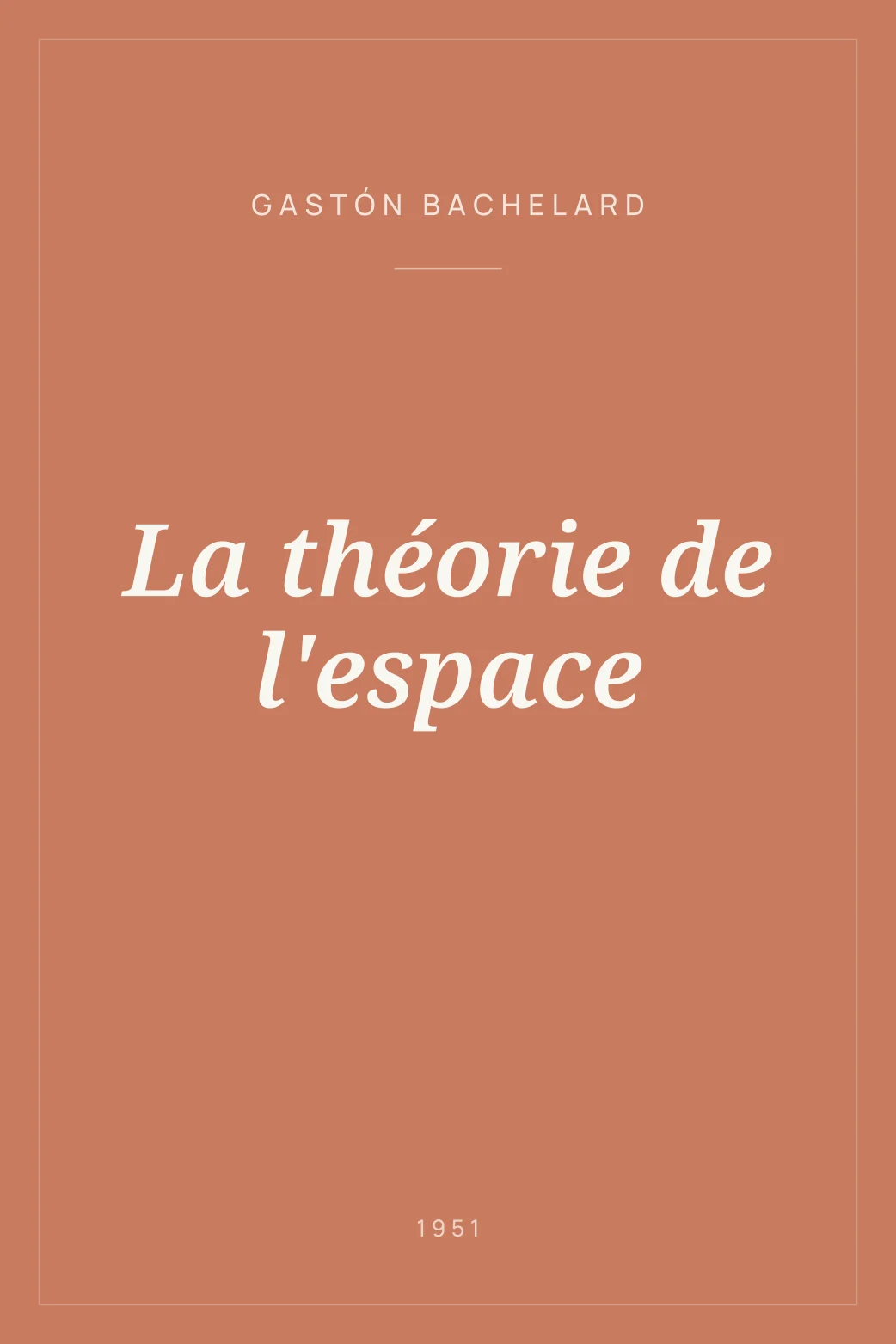 Portada de La théorie de l'espace