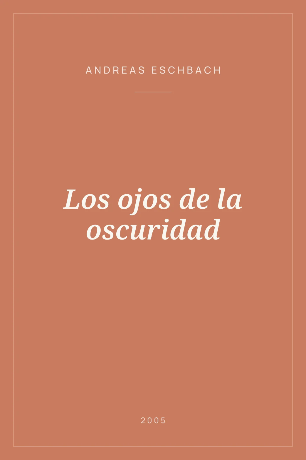 Portada de Los ojos de la oscuridad