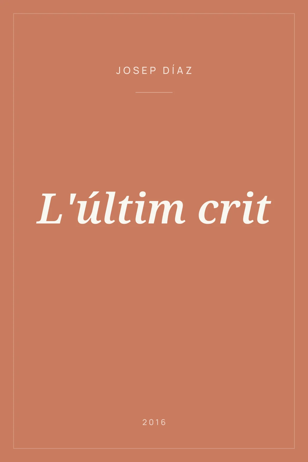 Portada de L'últim crit