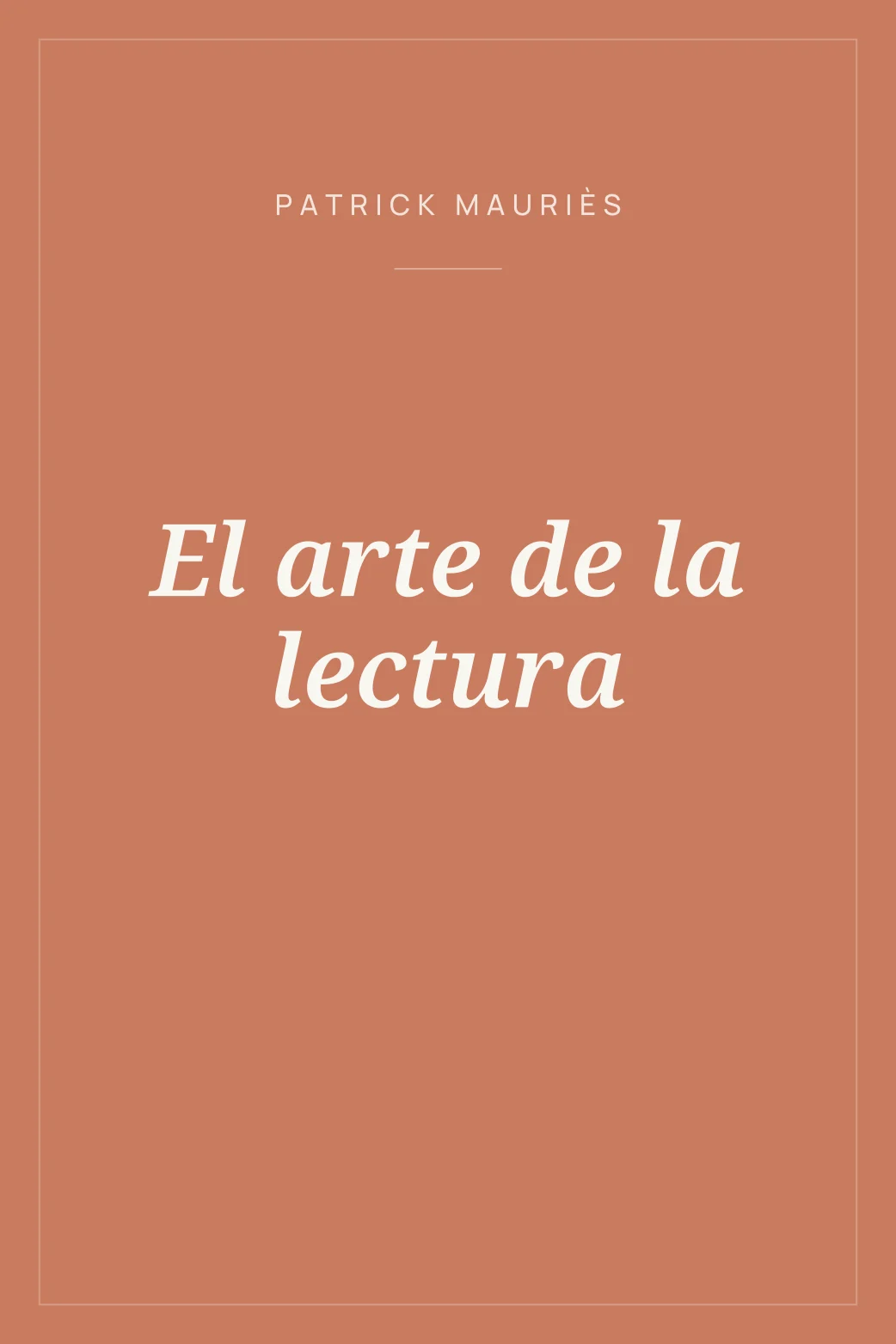 Portada de El arte de la lectura