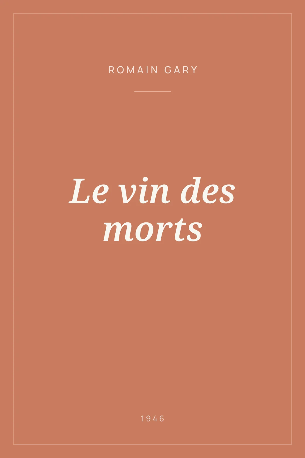 Portada de Le vin des morts