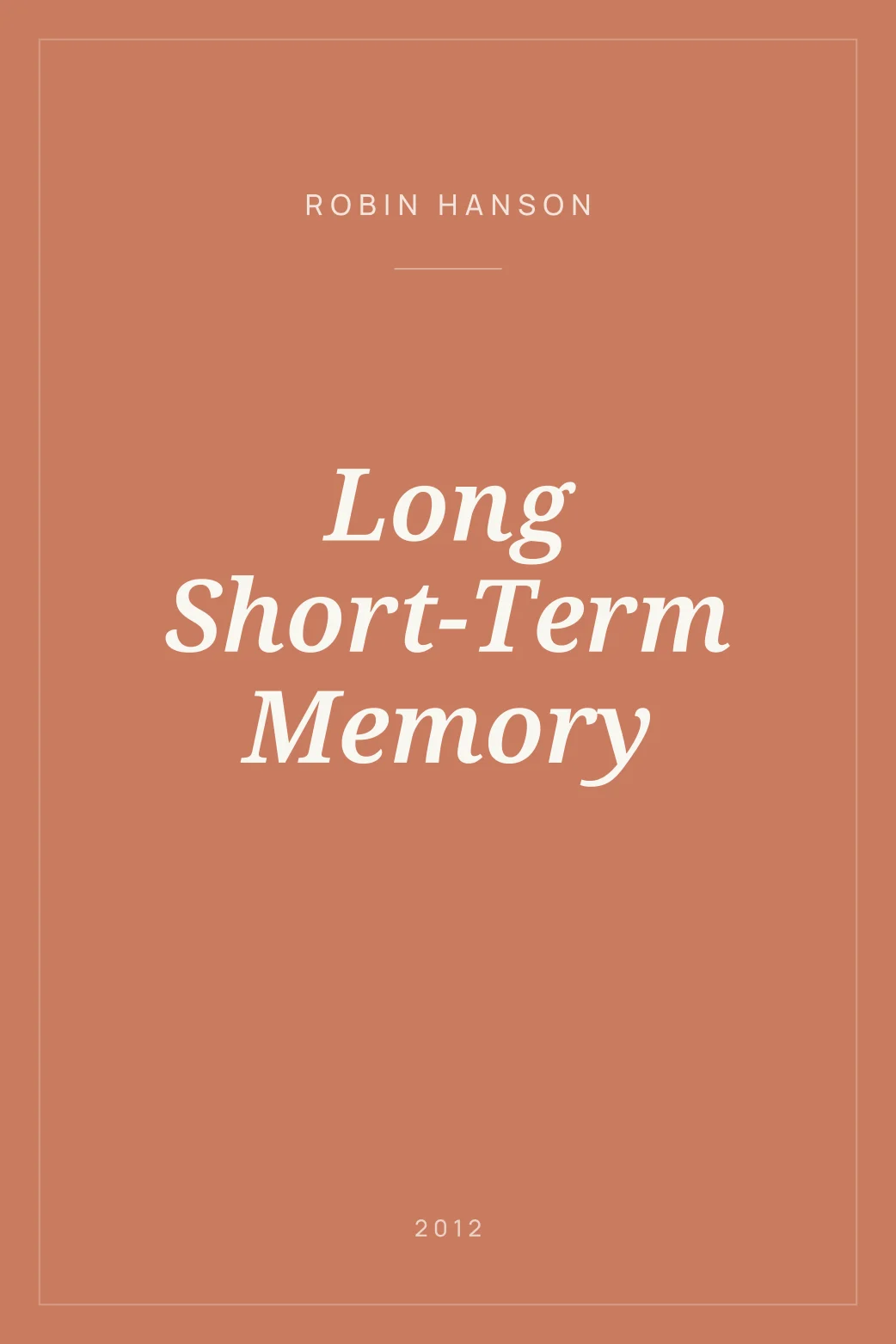 Portada de Long Short-Term Memory