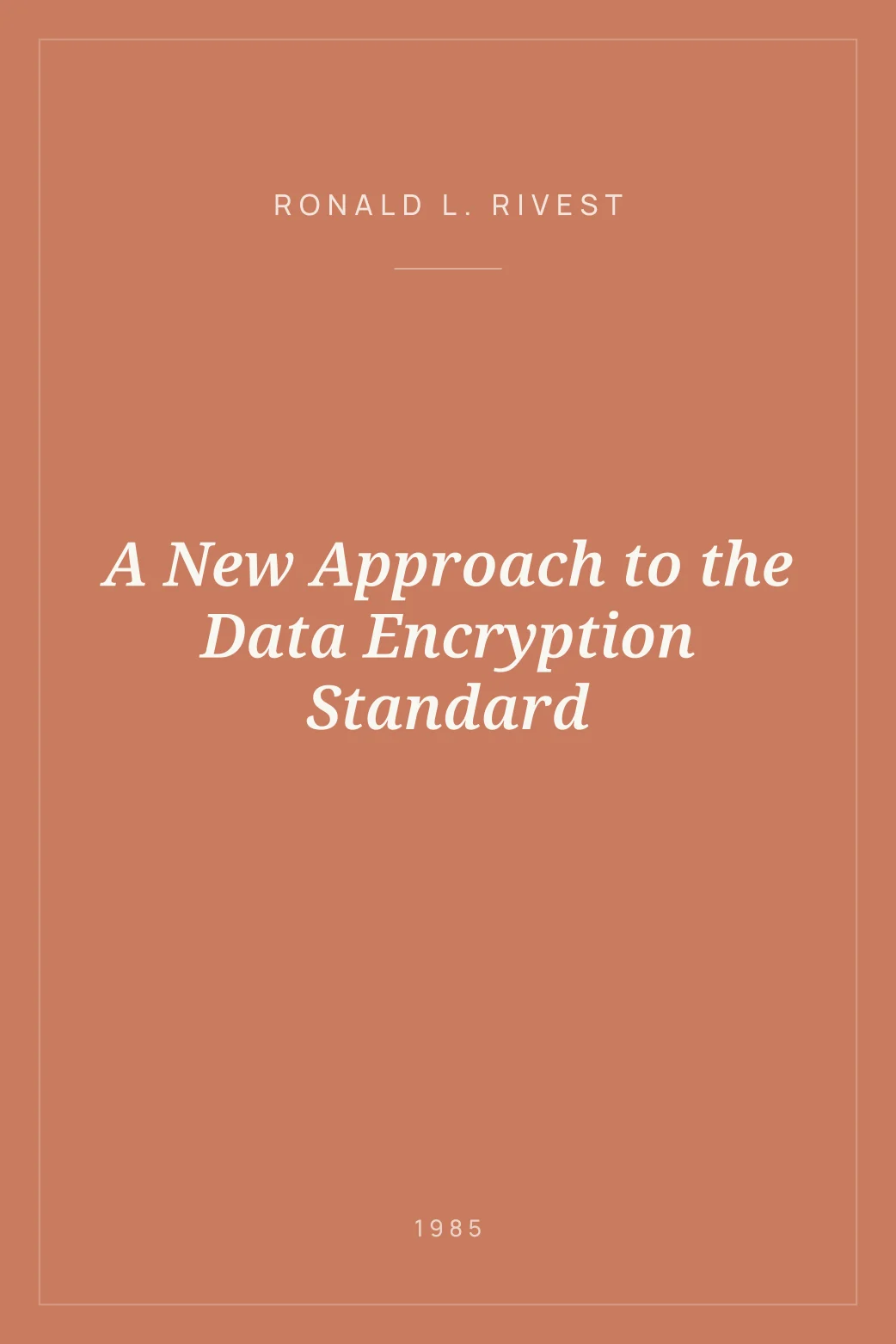 Portada de A New Approach to the Data Encryption Standard