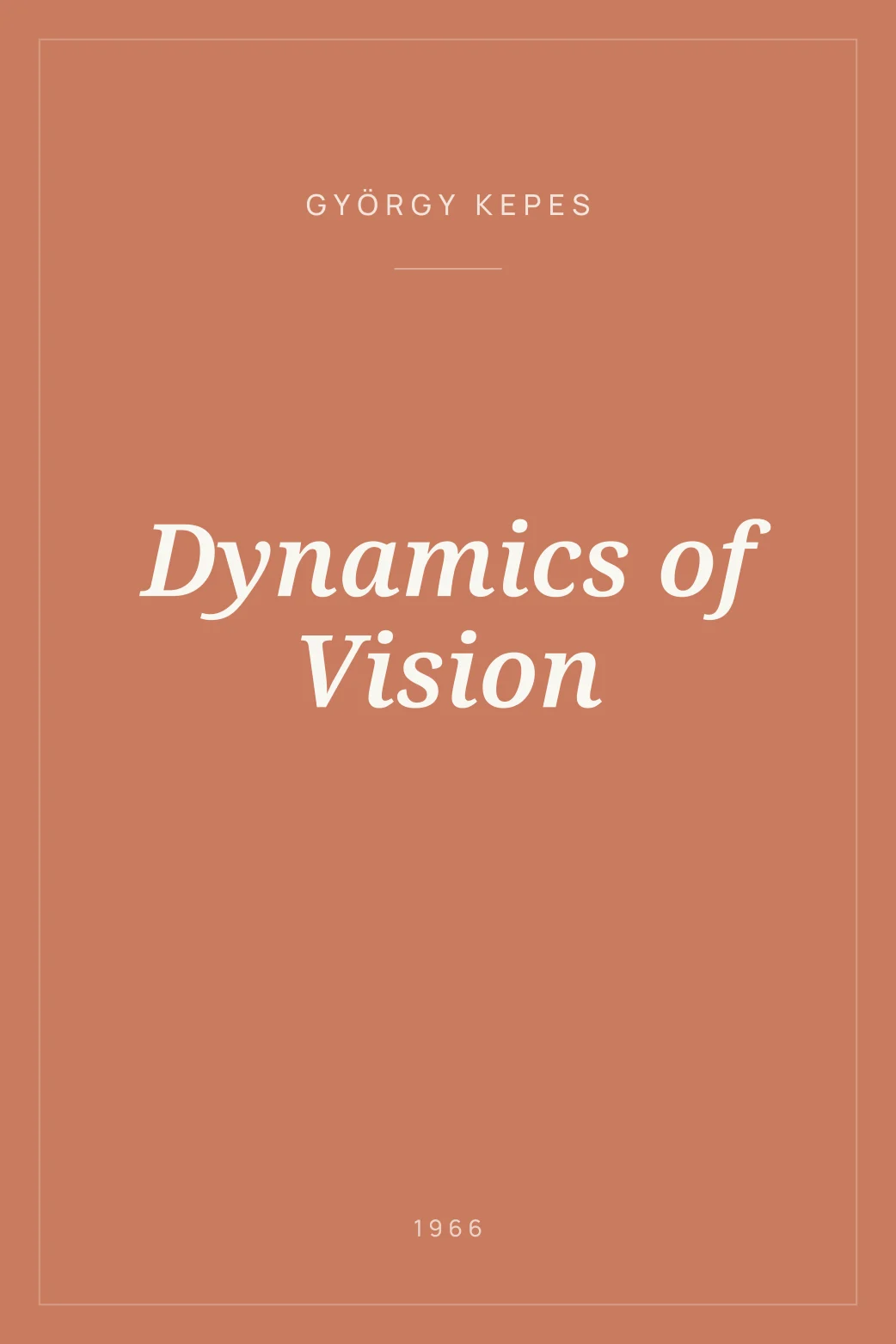 Portada de Dynamics of Vision