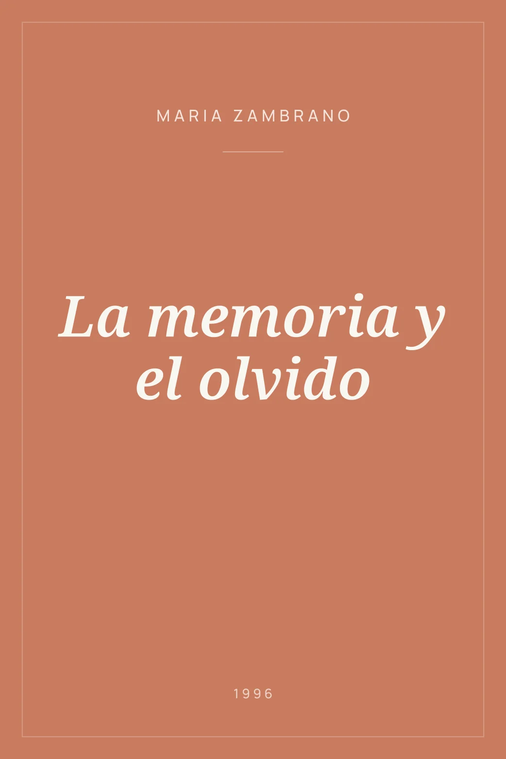 Portada de La memoria y el olvido