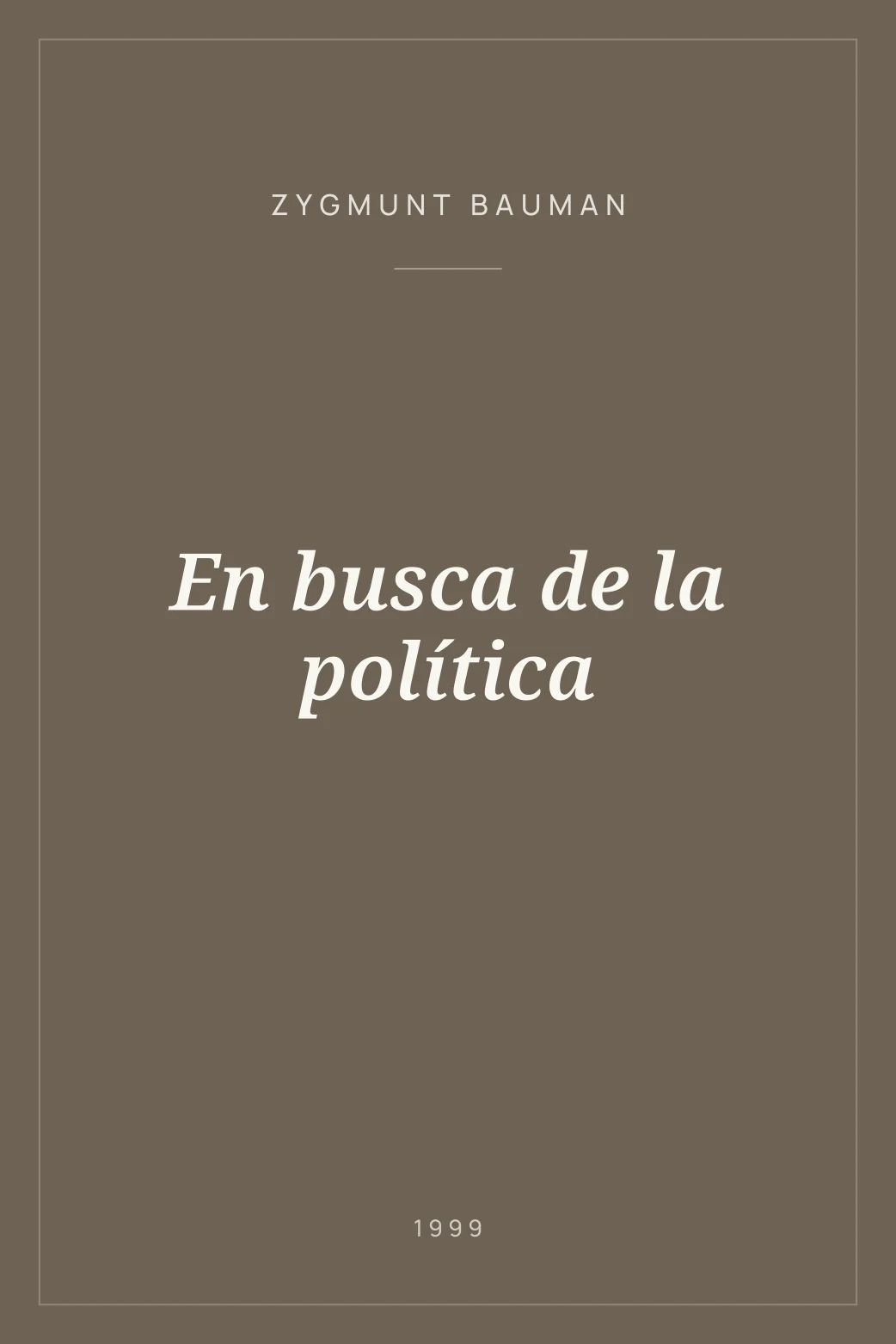 Portada de En busca de la política