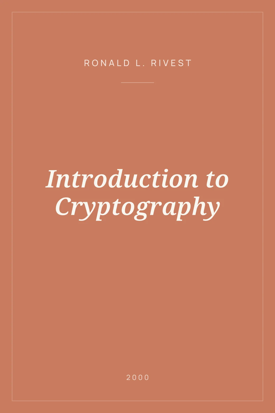 Portada de Introduction to Cryptography