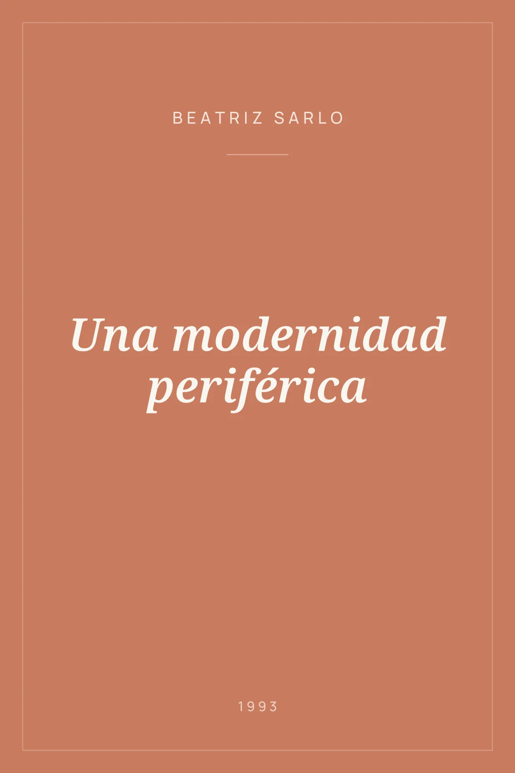 Portada de Una modernidad periférica