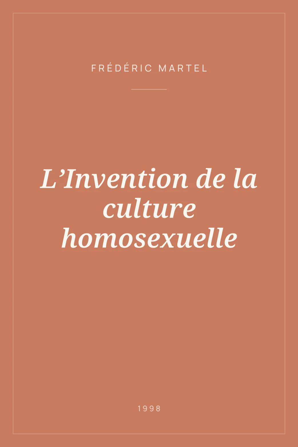 Portada de L’Invention de la culture homosexuelle