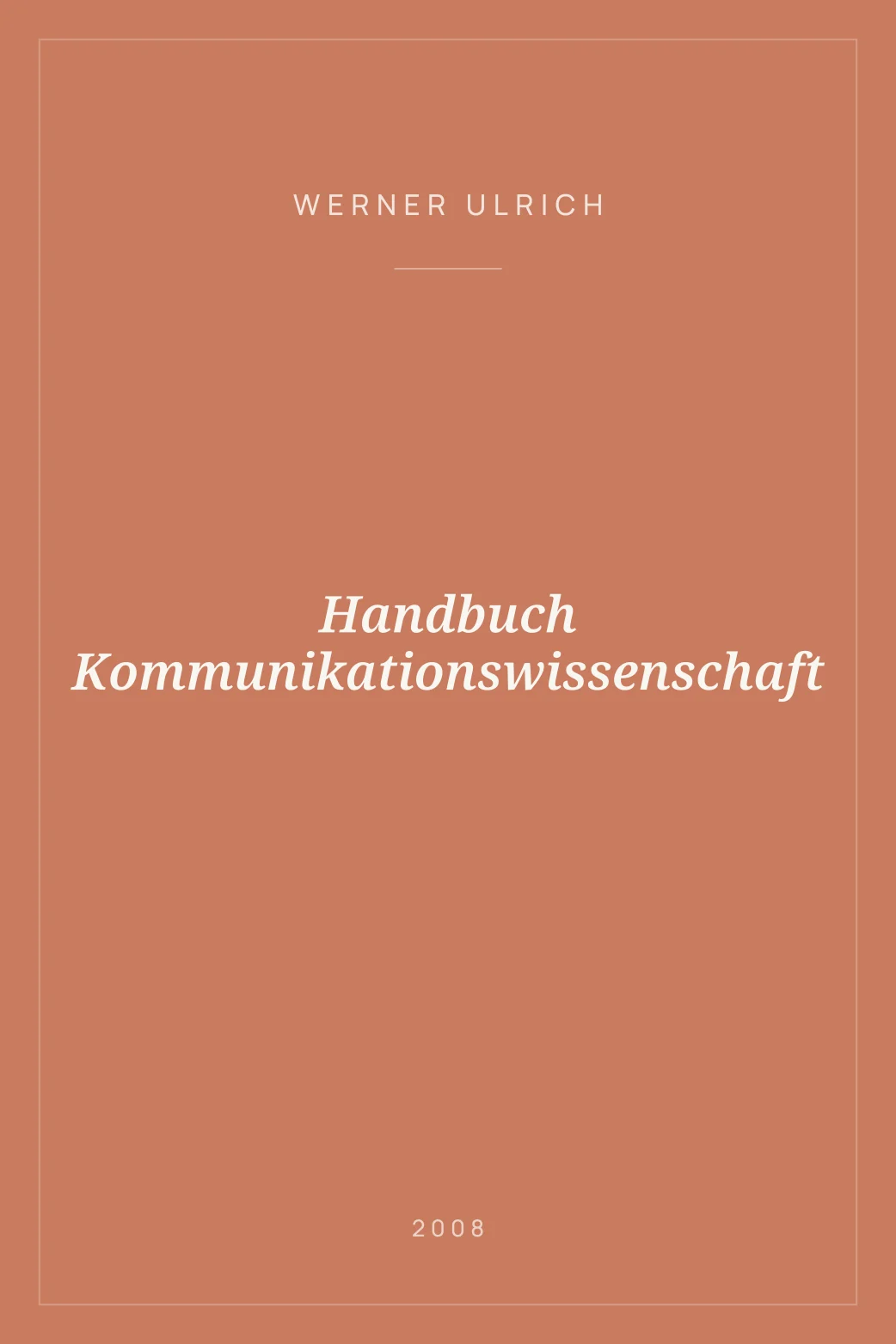 Portada de Handbuch Kommunikationswissenschaft