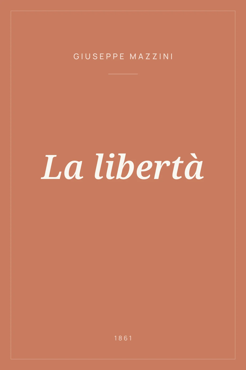 Portada de La libertà