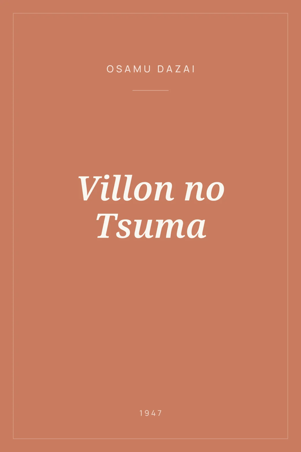 Portada de Villon no Tsuma