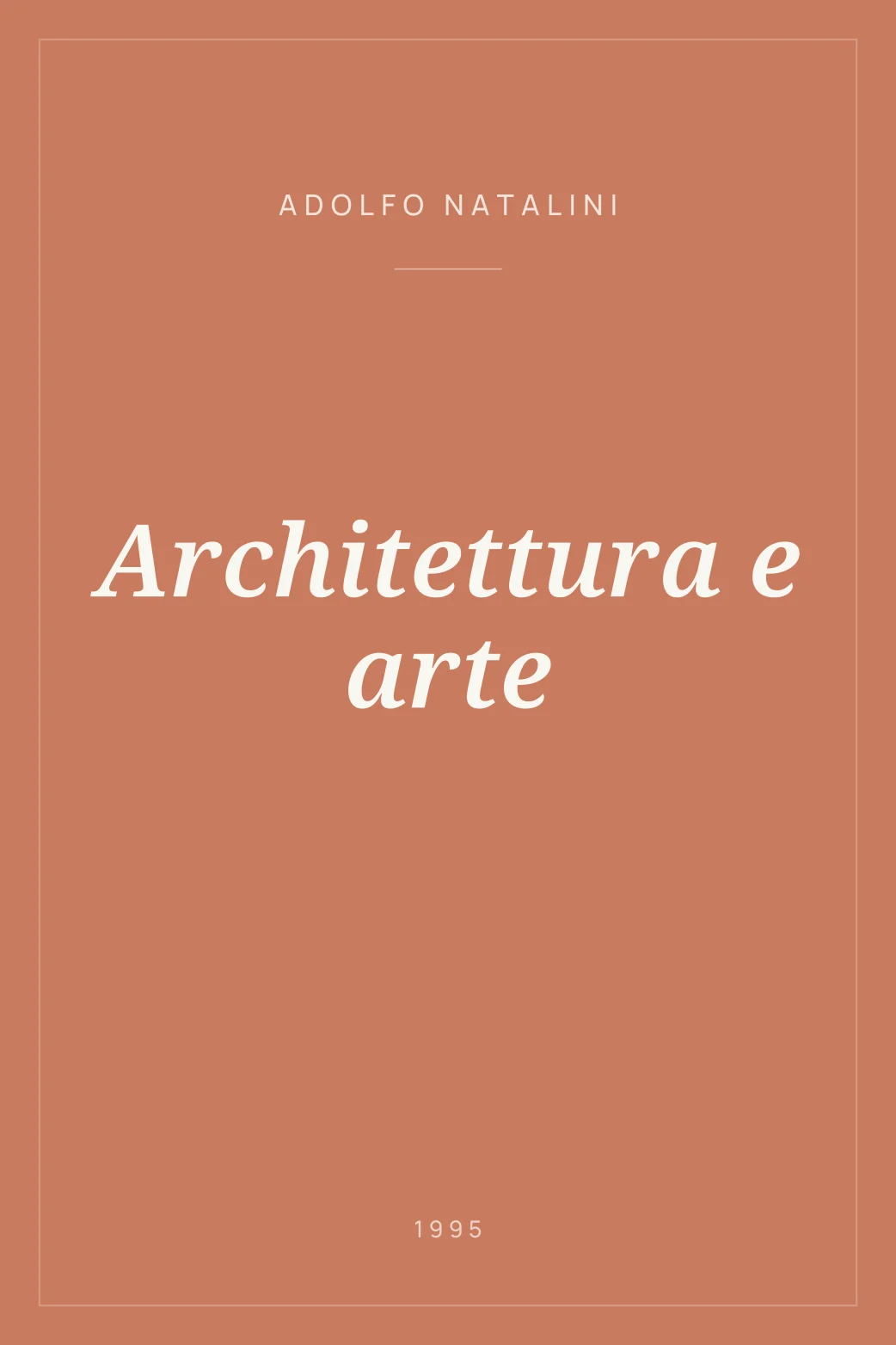 Portada de Architettura e arte