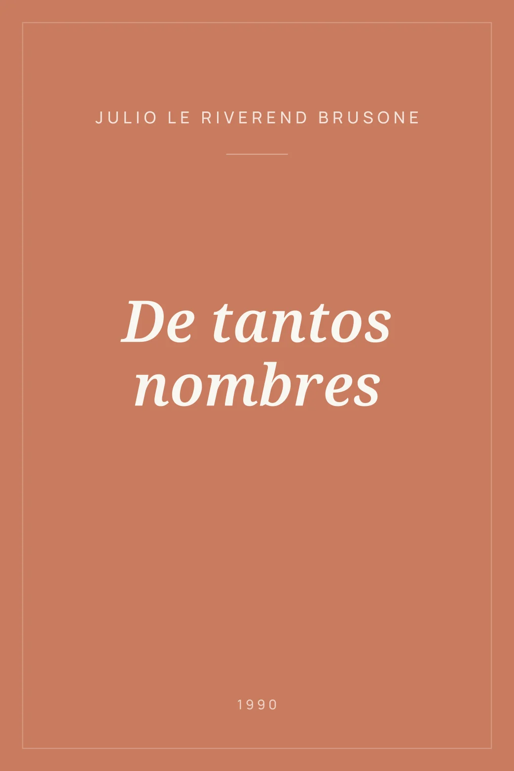 Portada de De tantos nombres